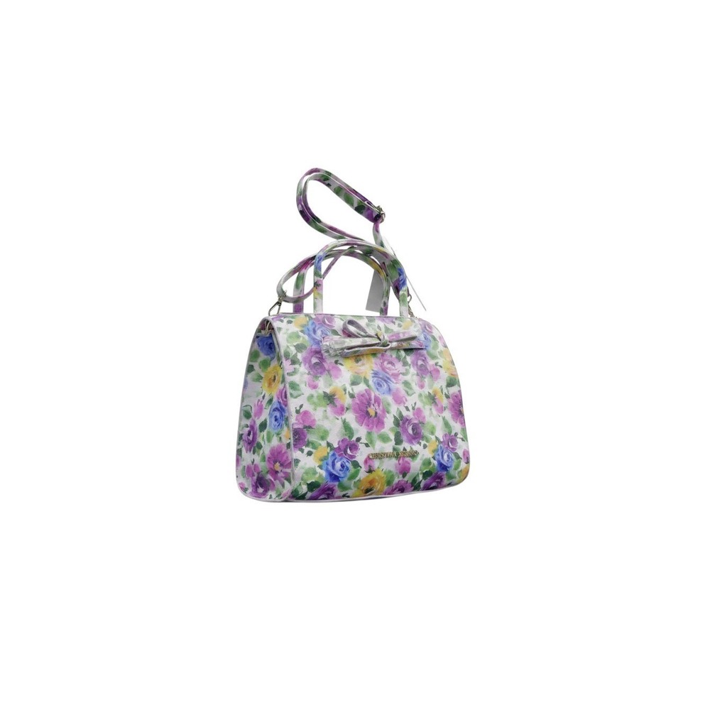 Christian Siriano Satchel Handbag Womens Medium White Floral NWT Crossbody Bow
